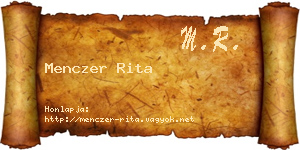 Menczer Rita névjegykártya