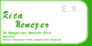 rita menczer business card